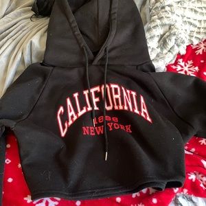 Cropped long sleeve California hoodie, Size Medium, worn once.